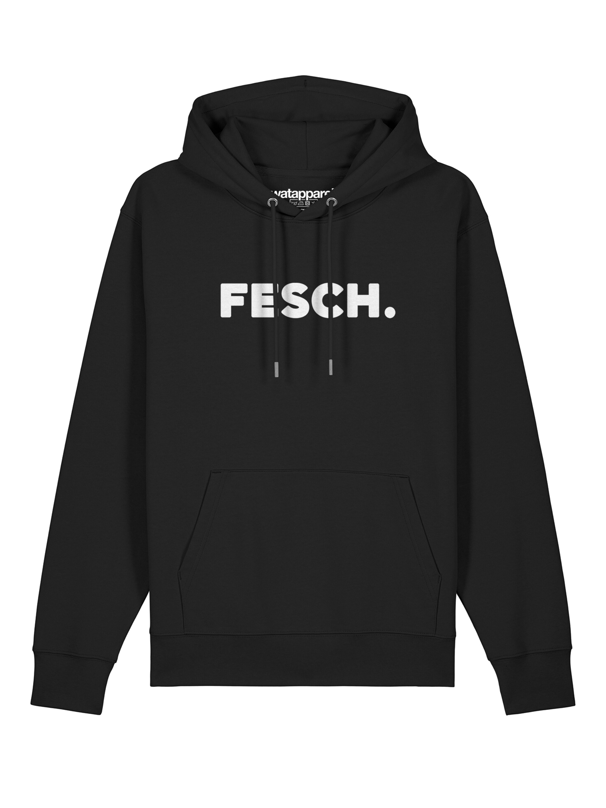 Watapparel Sweatshirt ' Fesch ' in Schwarz: Vorderseite