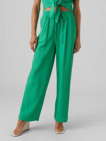 VERO MODA Wide leg Broek 'Jesmilo' in Groen: voorkant