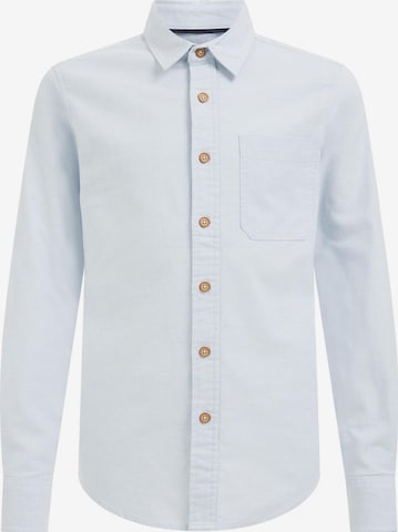 WE Fashion Button Up Shirt in Blue: front