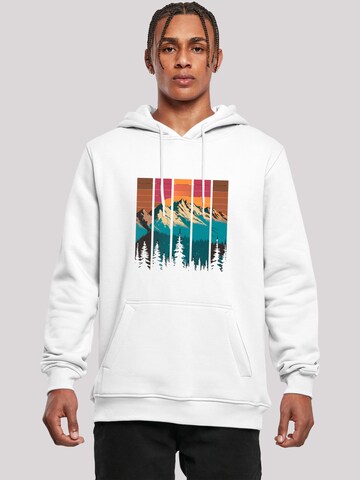 Sweat-shirt 'Berg Sonnenuntergang Retro' F4NT4STIC en blanc : devant