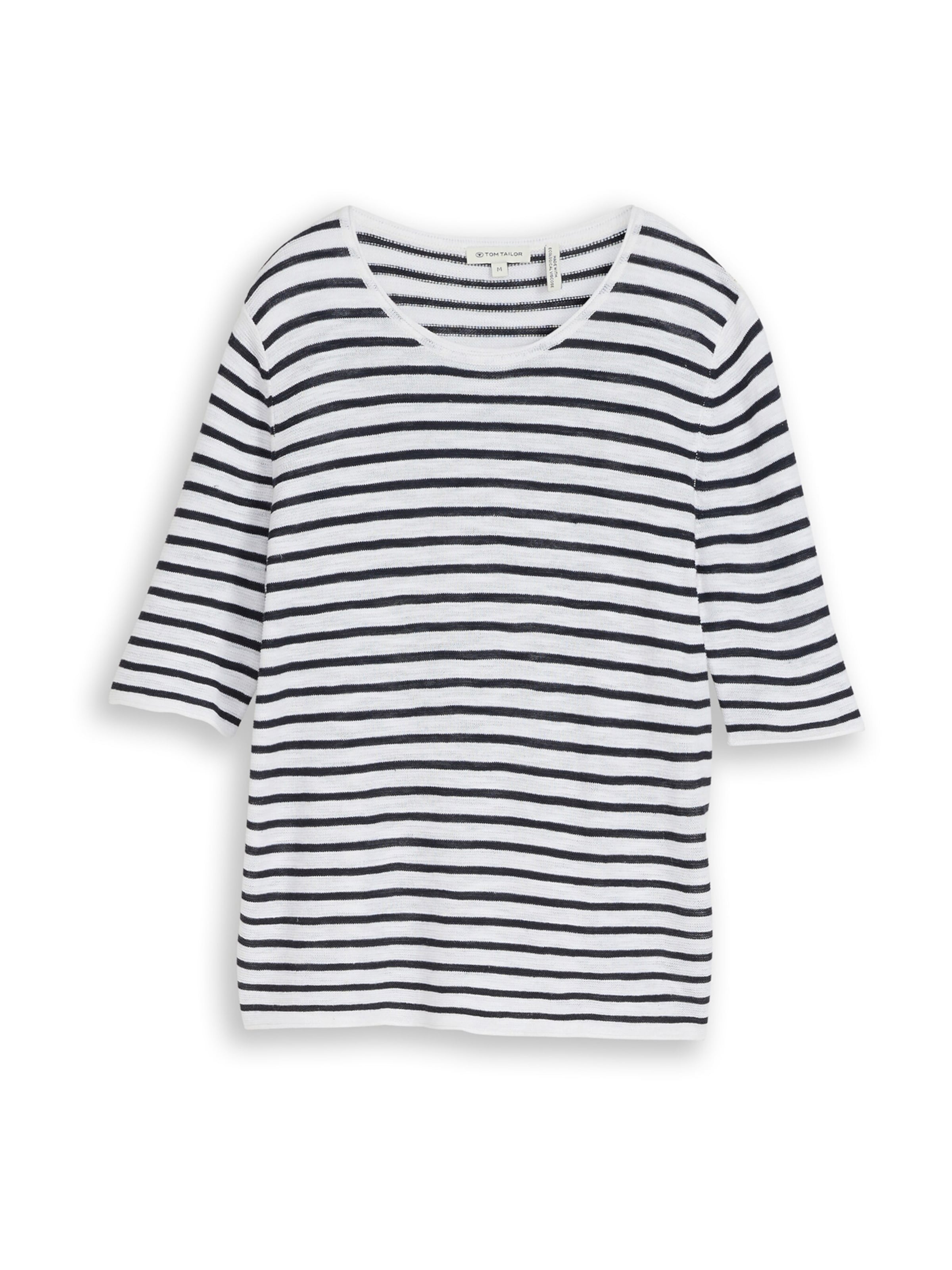 TOM TAILOR Πουλόβερ σε μπλε νύχτας / λευκό, Άποψη προϊόντος