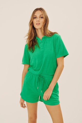 VILA Normální Kalhoty 'Frutina' – zelená: přední strana
