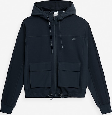 4F Athletic Zip-Up Hoodie 'BLD021' in Blue: front