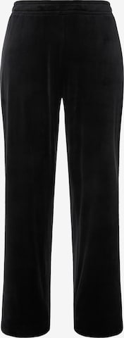 Ulla Popken Regular Pajama Pants in Black: front