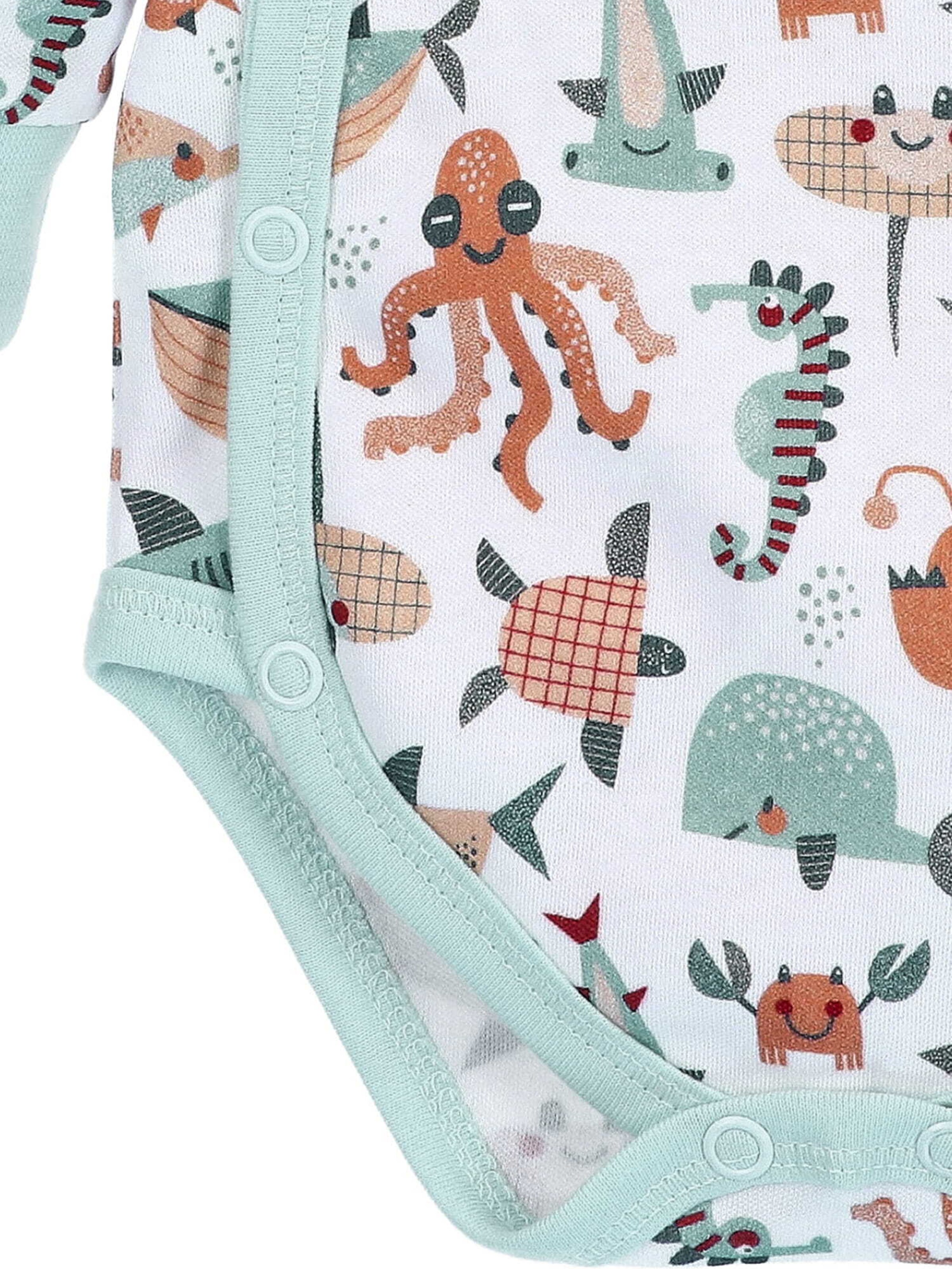 NINI Rompertje/body 'Meerestiere' in Wit