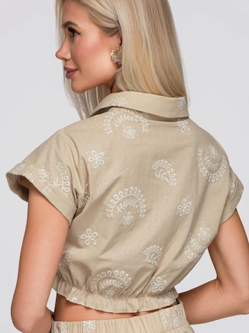 Ombre Blouse in Beige