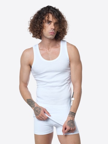 Maillot de corps Clark Crown en blanc : devant