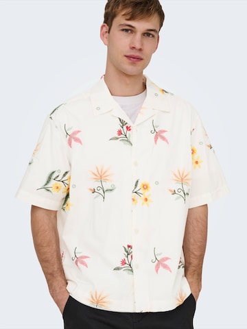 Only & Sons Mugav suurus Triiksärk 'ONSEDWARD', värv valge