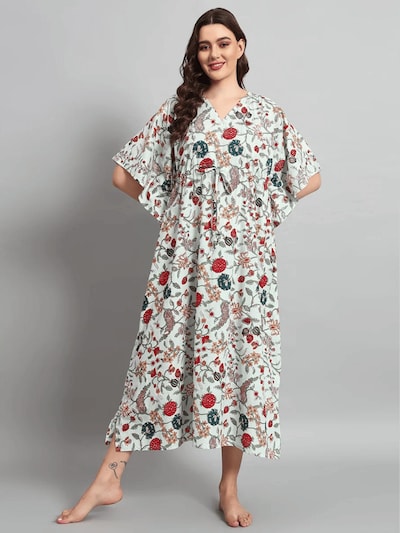 PfauGermany Summer Dress 'KAFTAN Free Size Brustumfang – 170 cm . Länge 130 cm' in Beige, Item view