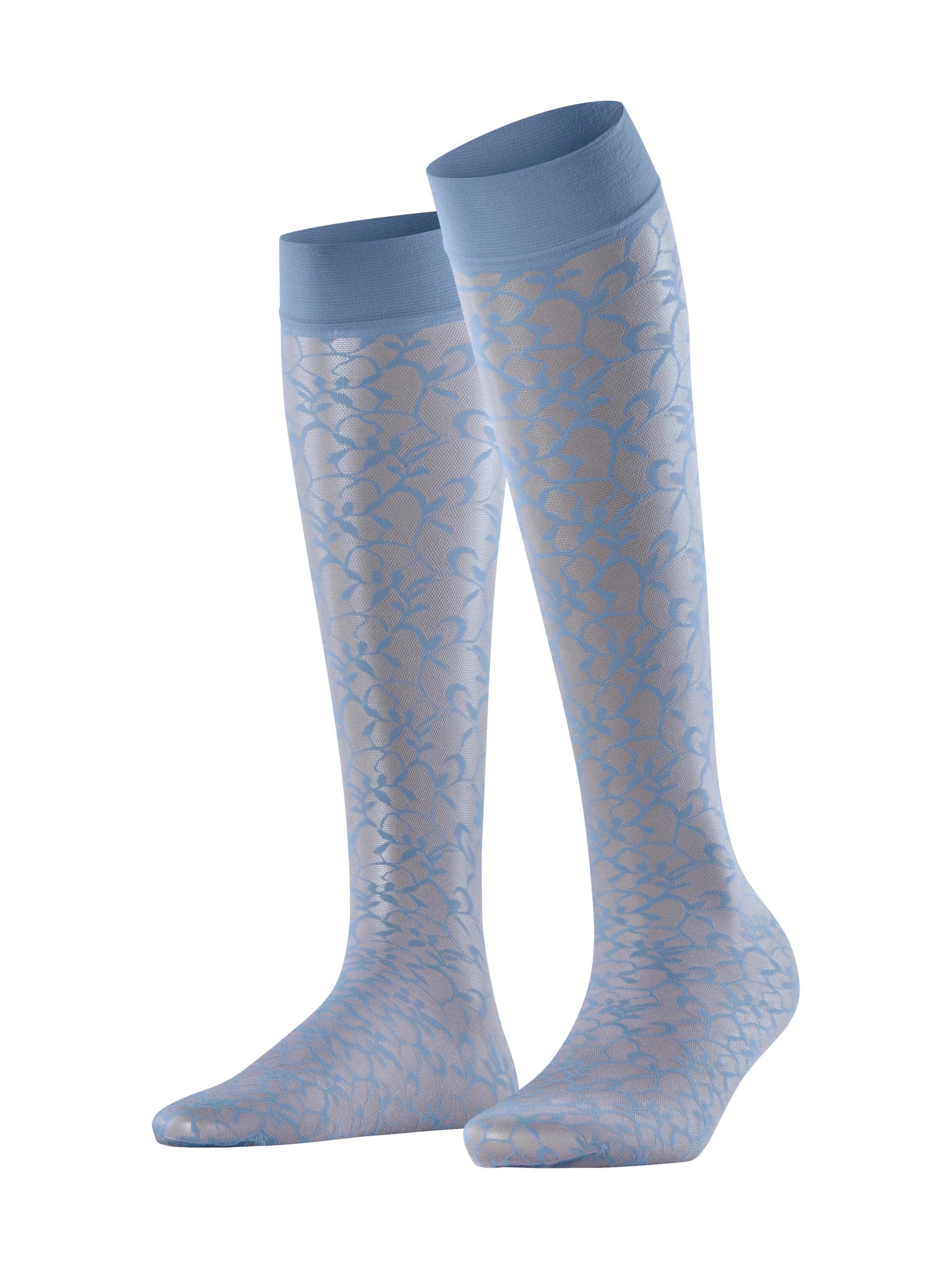 FALKE Overknee Strümpfe 'Soft Spell'‌‌‌‌‌‌‌‌‌‌ in Blau: Vorderseite