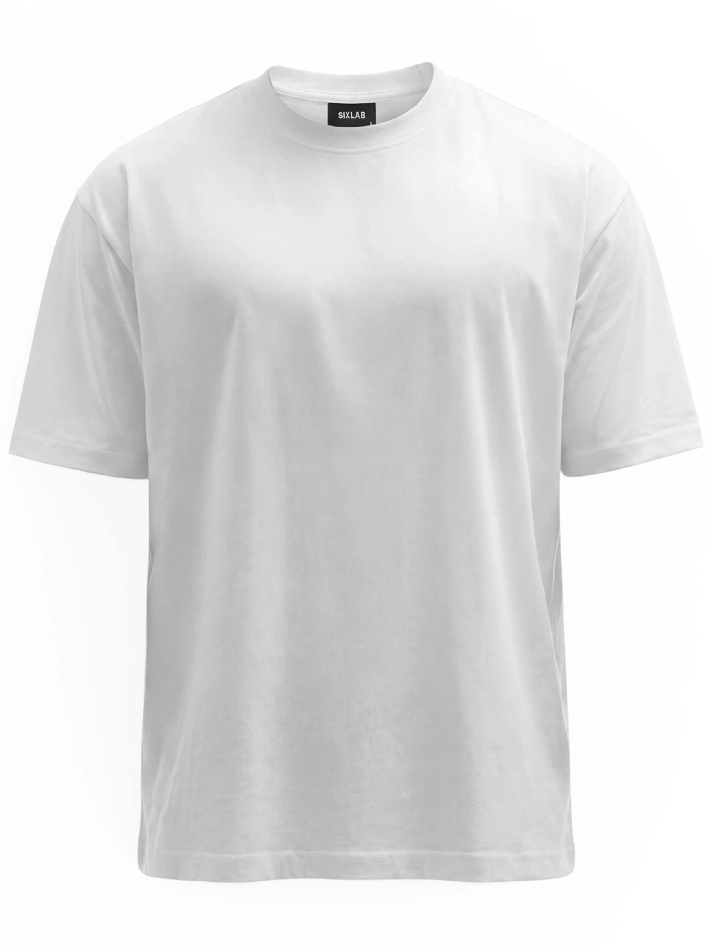 SIXLAB Shirt 'Oversized T-Shirt' in White: front