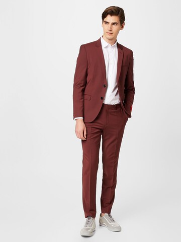 HUGO Red Slim fit Suit 'Arti' in Brown