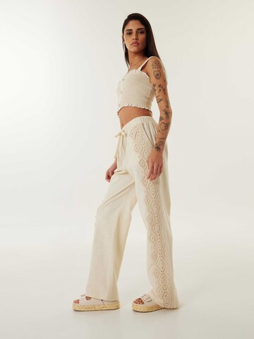 Wide Leg Pantalon Twist en beige