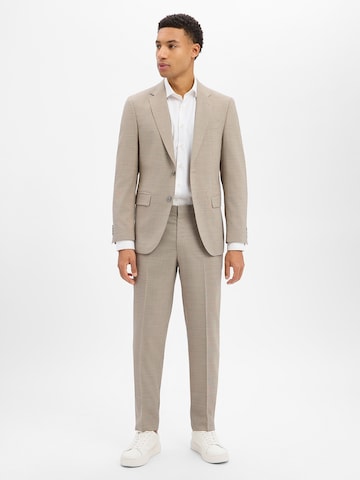 Regular Pantalon à plis 'Leon' BOSS en beige