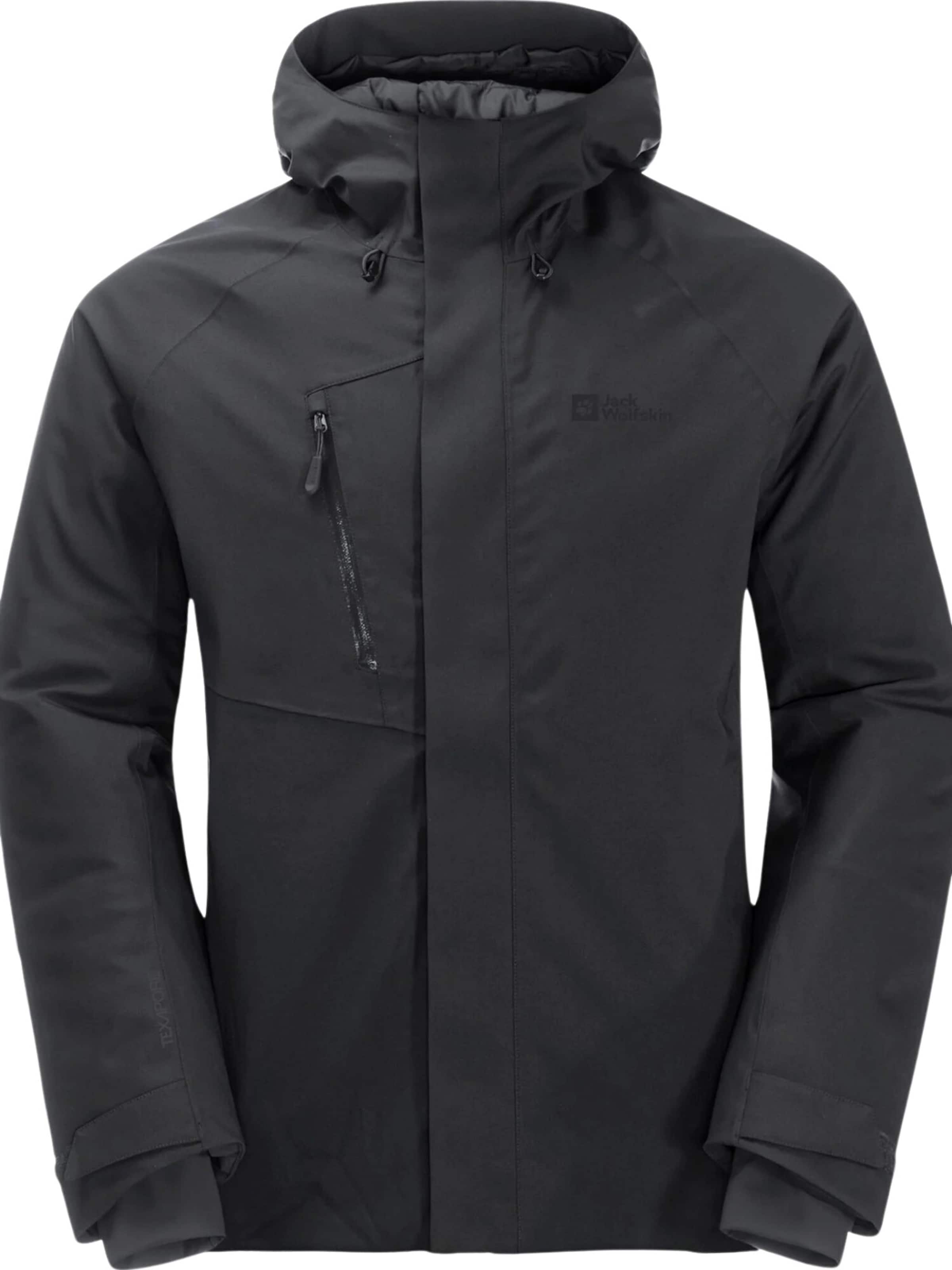 JACK WOLFSKIN Outdoorjacke 'Troposphere' in Schwarz: Vorderseite