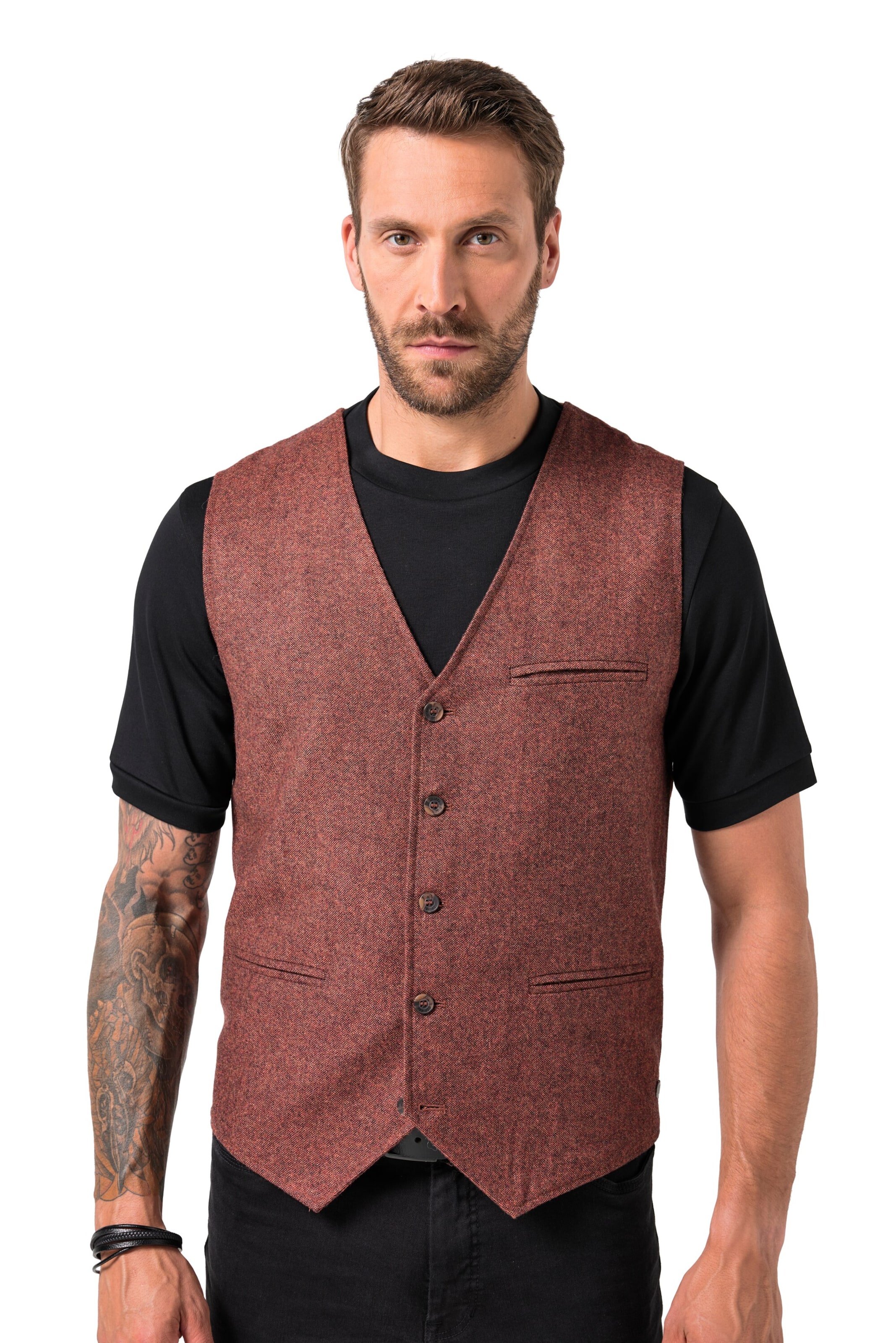 JP1880 Weste in Rot: Vorderseite