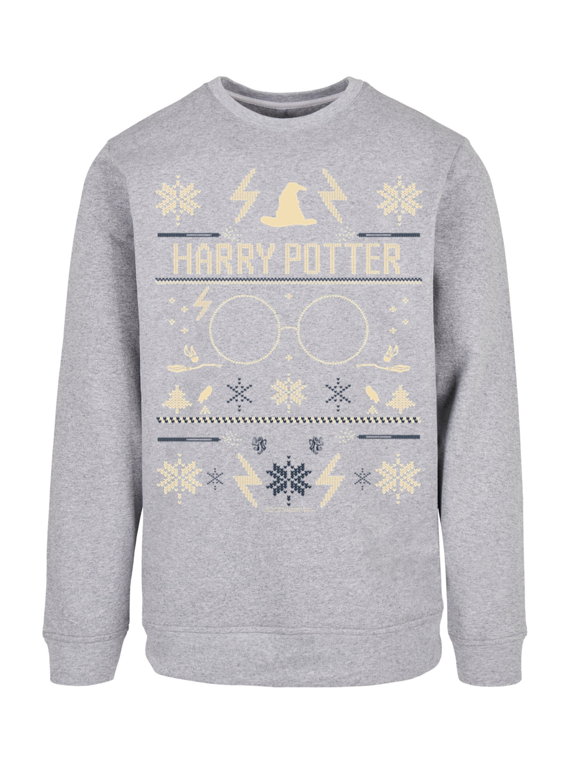 Felpa 'Harry Potter Christmas' di F4NT4STIC in grigio: frontale