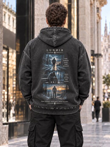 LUNØIR Studio Sweatshirt 'Only You Know the Fight' in Zwart