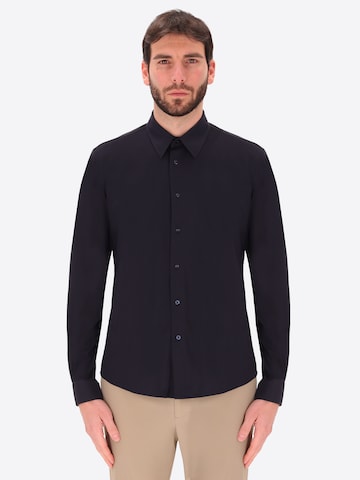 Distretto12 Slim fit Overhemd 'Tevo' in Blauw: voorkant