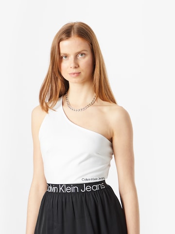 Calvin Klein Jeans - Top en blanco: frente
