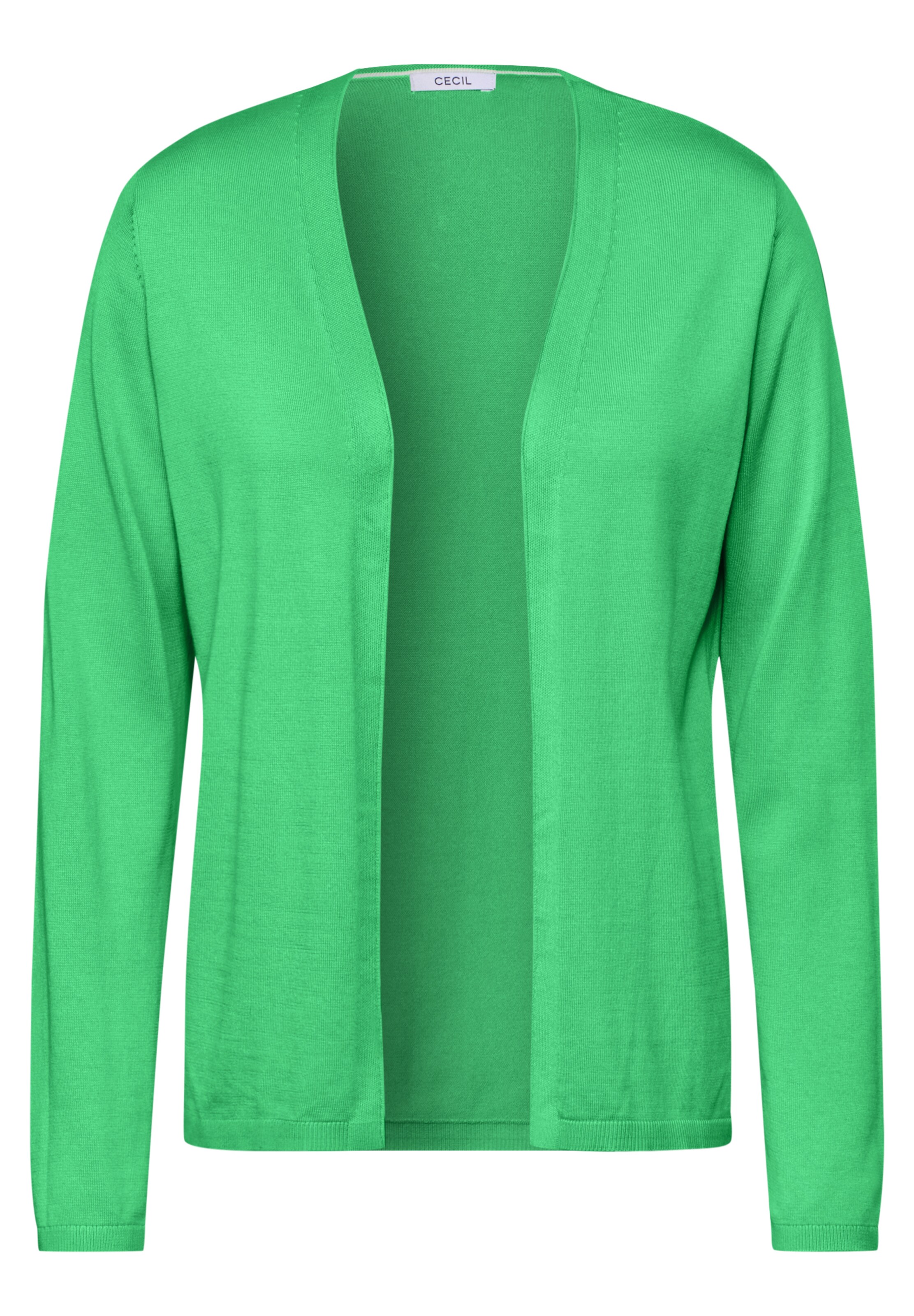 CECIL Offener Basic Cardigan in Grün: Vorderseite