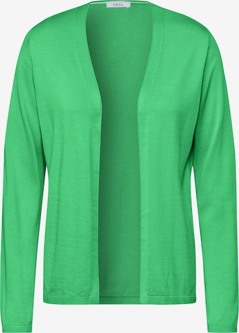 CECIL Offener Basic Cardigan in Grün: Vorderseite