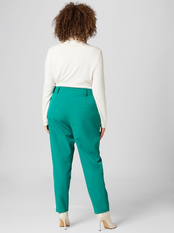 Guido Maria Kretschmer Curvy Tapered Pleat-Front Pants 'Inka' in Green
