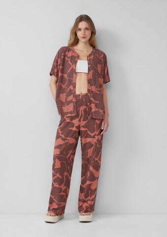 QS Wide leg Broek in Oranje: voorkant