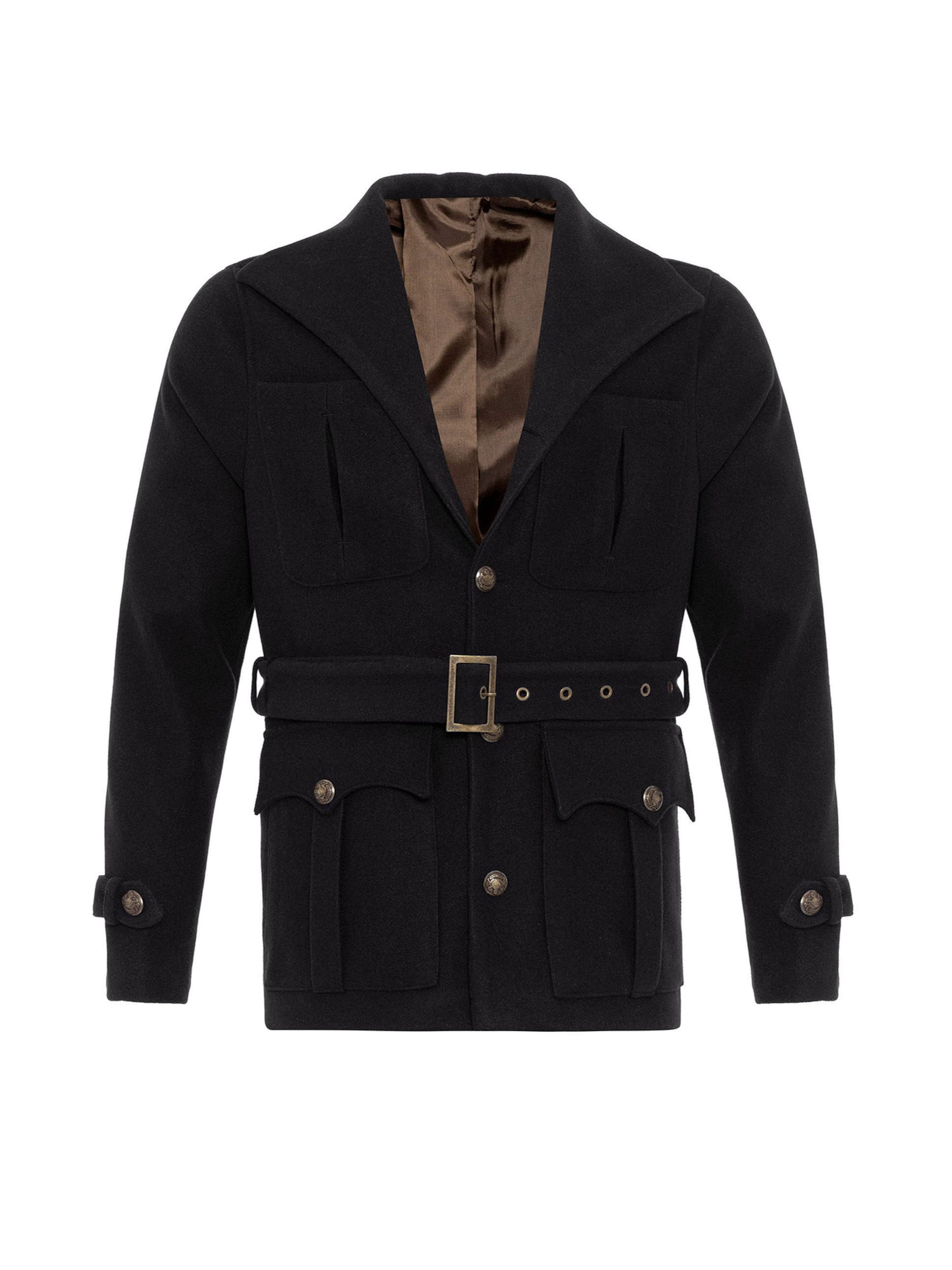 Cappotto di mezza stagione di Antioch in nero: frontale