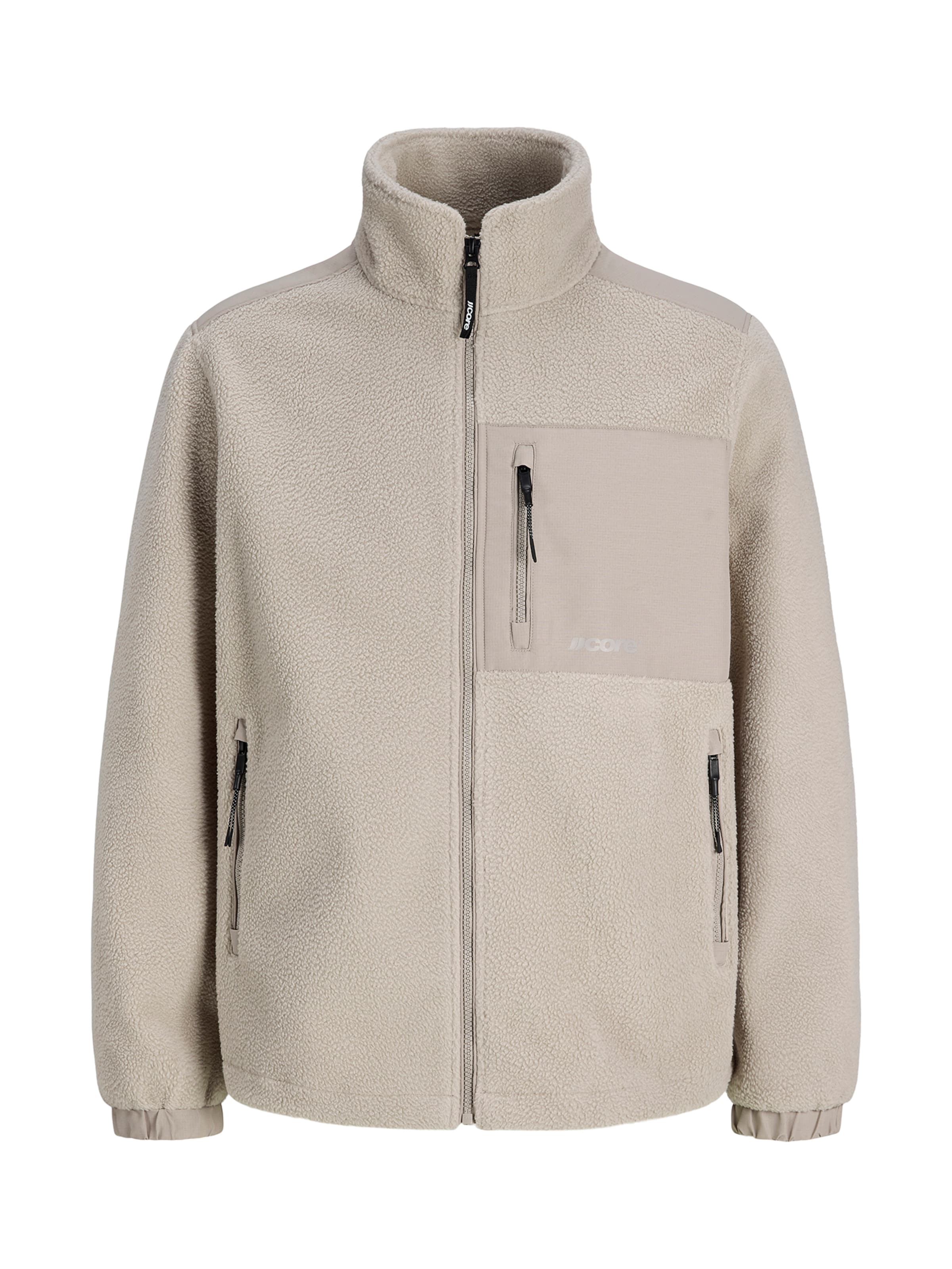 JACK & JONES Fleece jas 'JCOCLUB' in Grijs: voorkant