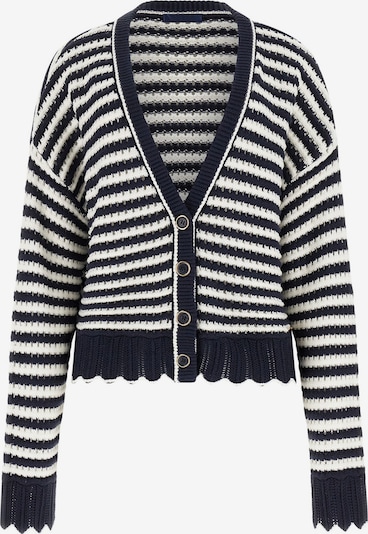 GUESS Kardigan 'AMBER' u mornarsko plava / boja blata / bijela, Pregled proizvoda