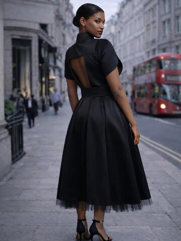 BIBI SAKALIEVA Dress 'Open back satin midi elegant dress' in Black