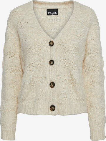 Cardigan 'Bibbi' PIECES en blanc : devant