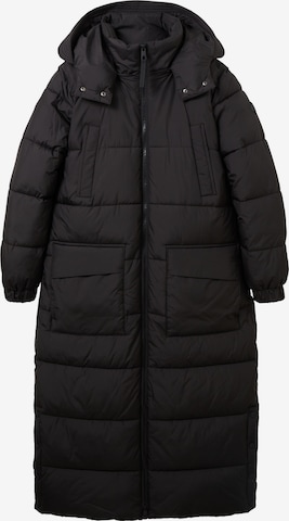 TOM TAILOR DENIM Winter Coat in Black: front
