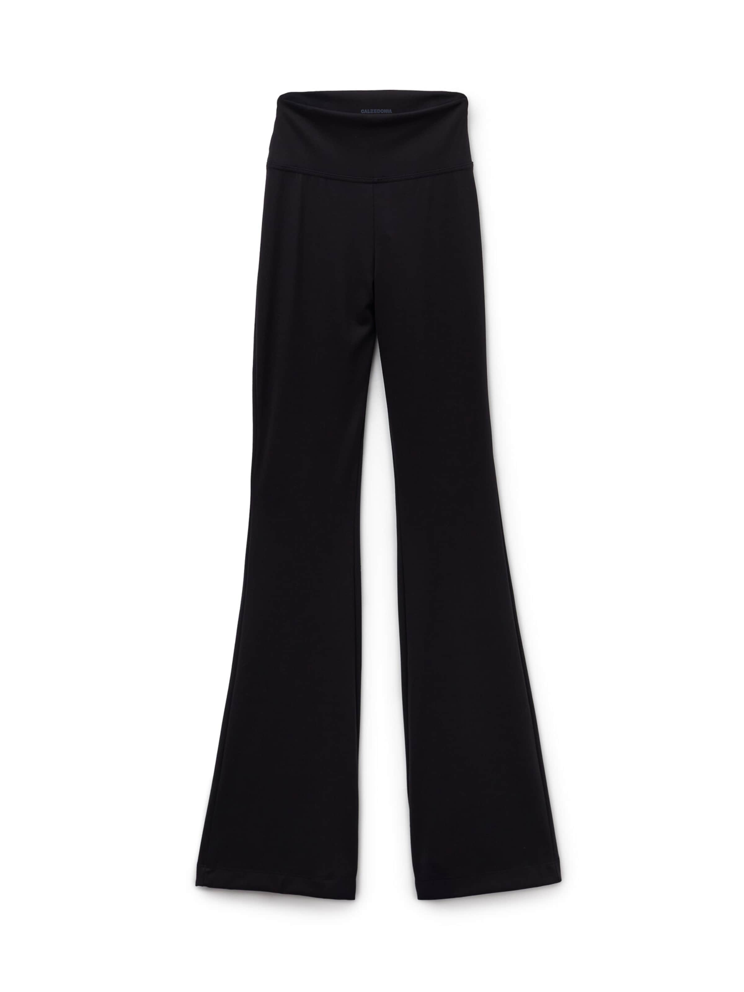CALZEDONIA Flared Pants in Black: front