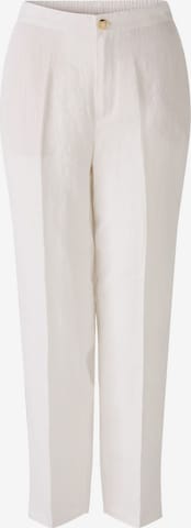 OUI Regular Pleated Pants in White: front