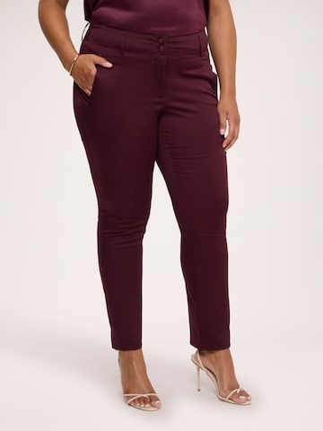 Fiorella Rubino - Slimfit Pantalón en rojo: frente