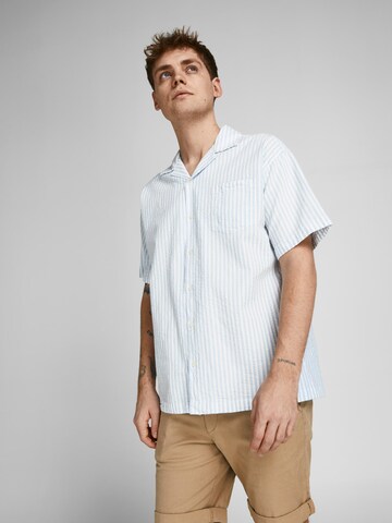 JACK & JONES Regular Fit Hemd 'Positano' in Blau