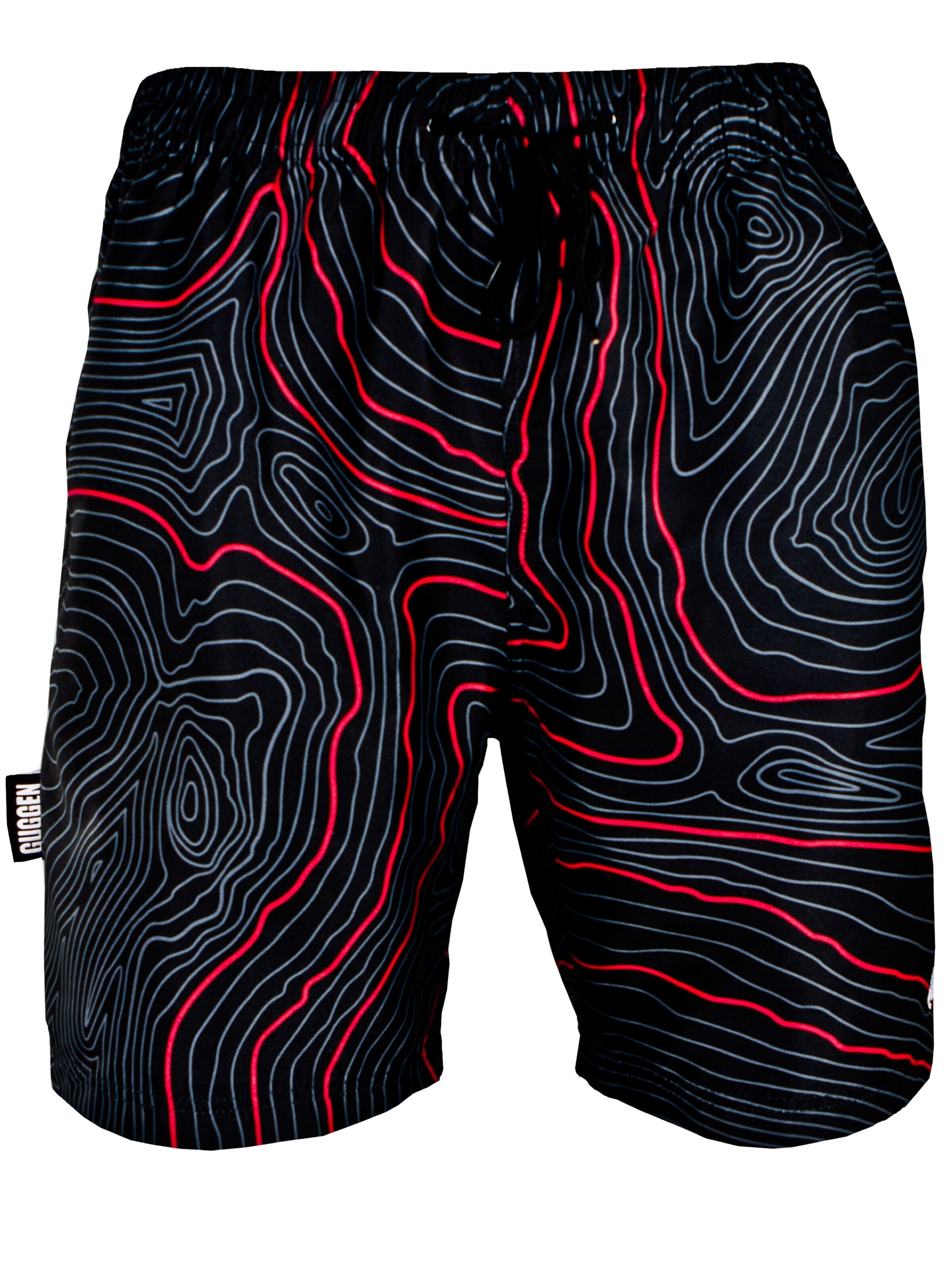 Guggen Mountain Badeshorts 'Boardshorts 2335'‌‌‌‌ in Rot: Vorderseite