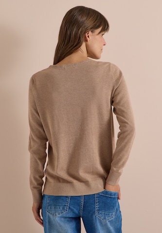 CECIL Basic Pullover mit Rundhals in Unifarbe in Braun