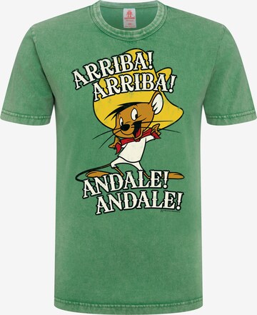 LOGOSHIRT T-Shirt 'Looney Tunes - Speedy Gonzales' in Grün: predná strana