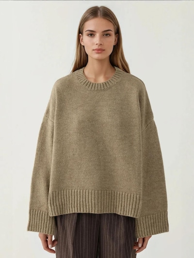 Hiccup Pull-over oversize en S en kaki, Vue avec produit