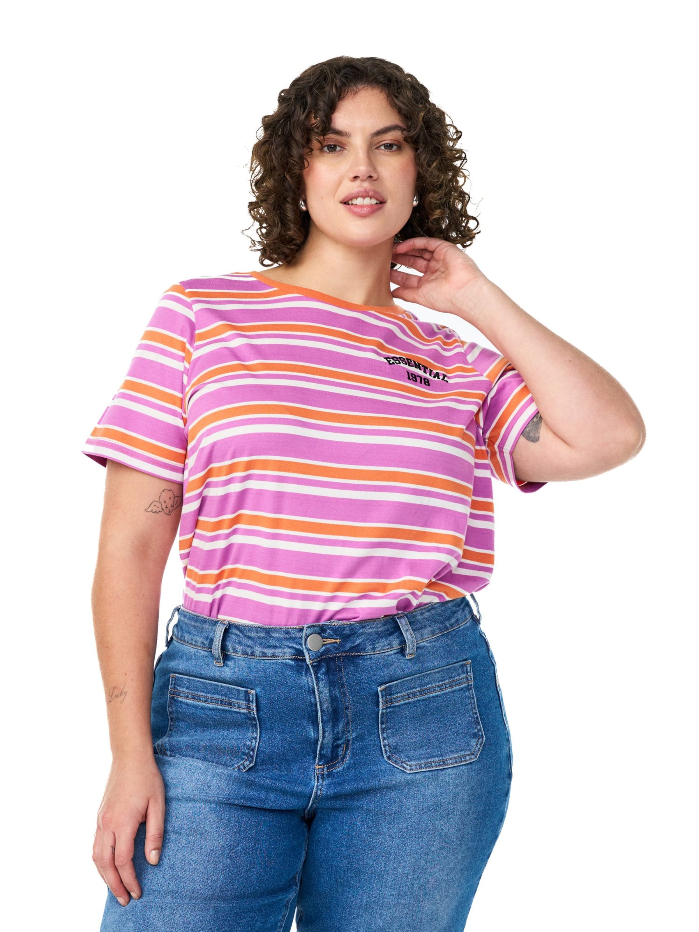 Zizzi Футболка 'Mallis' в Ярко-розовый: спереди