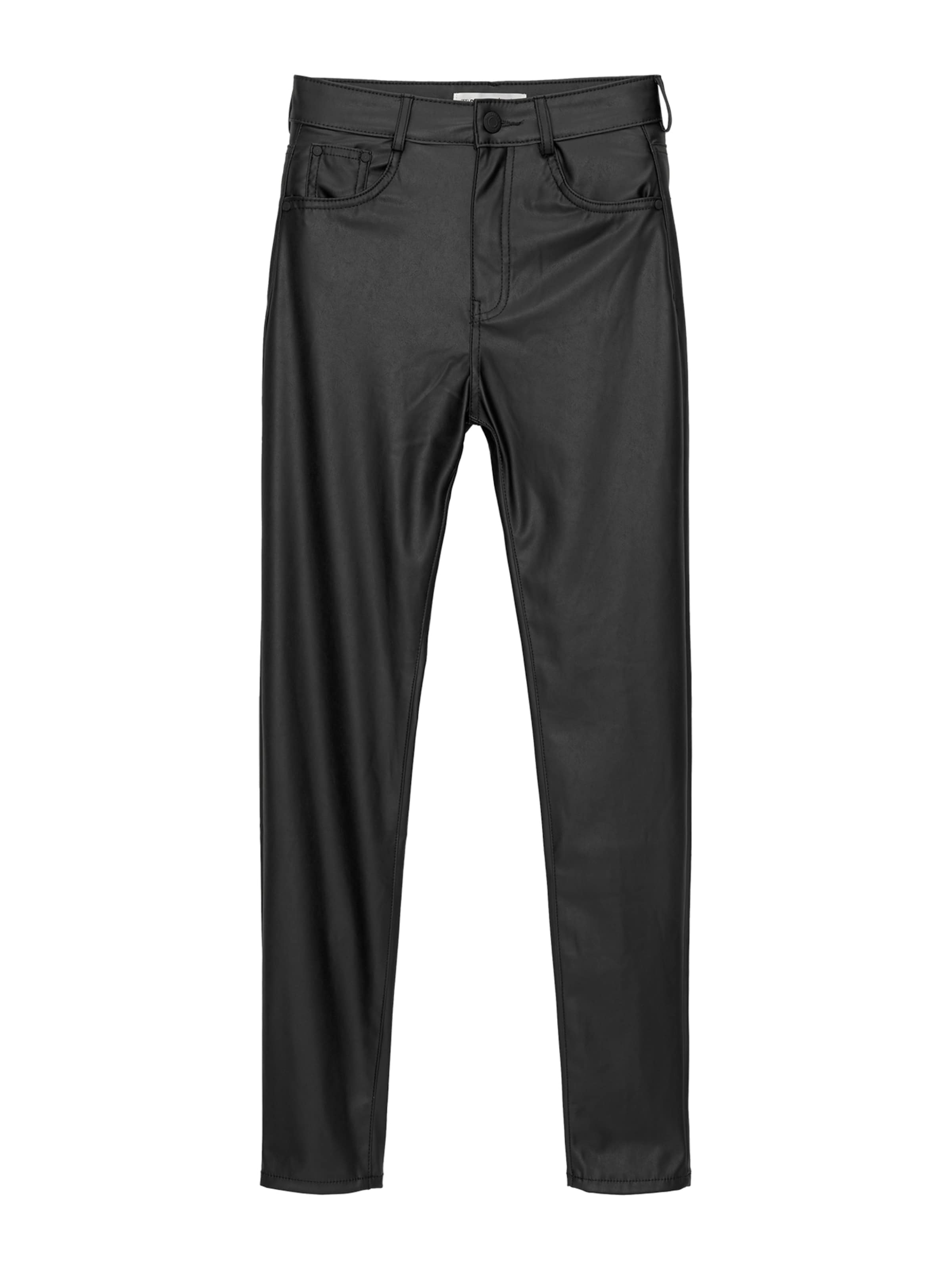 Pull&Bear Skinny Trousers in Black: front