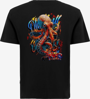 Oldskull T-Shirt 'Wrldvibe Tentacle Spectacle' in Schwarz: Vorderseite