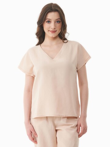 Organication Bluse in Beige: Vorderseite