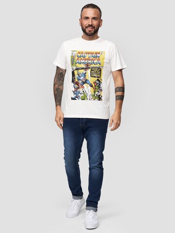 T-Shirt 'Captain America Battles' Recovered en beige