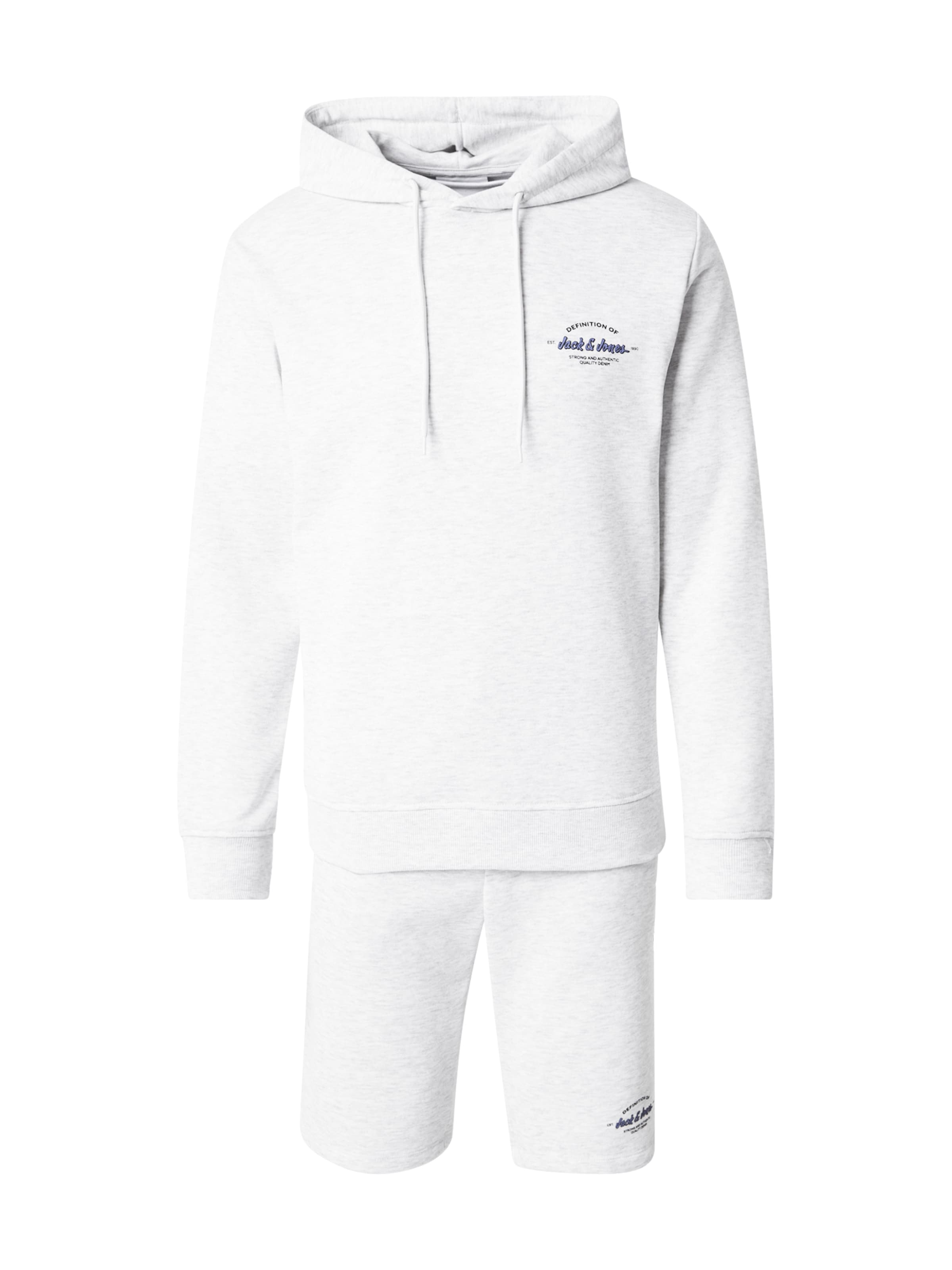 JACK & JONES Jogging komplet 'JJBRANDON' u mornarsko plava / crna / bijela / bijela melange, Pregled proizvoda