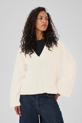 Pull-over 'Huxi' My Essential Wardrobe en blanc : devant