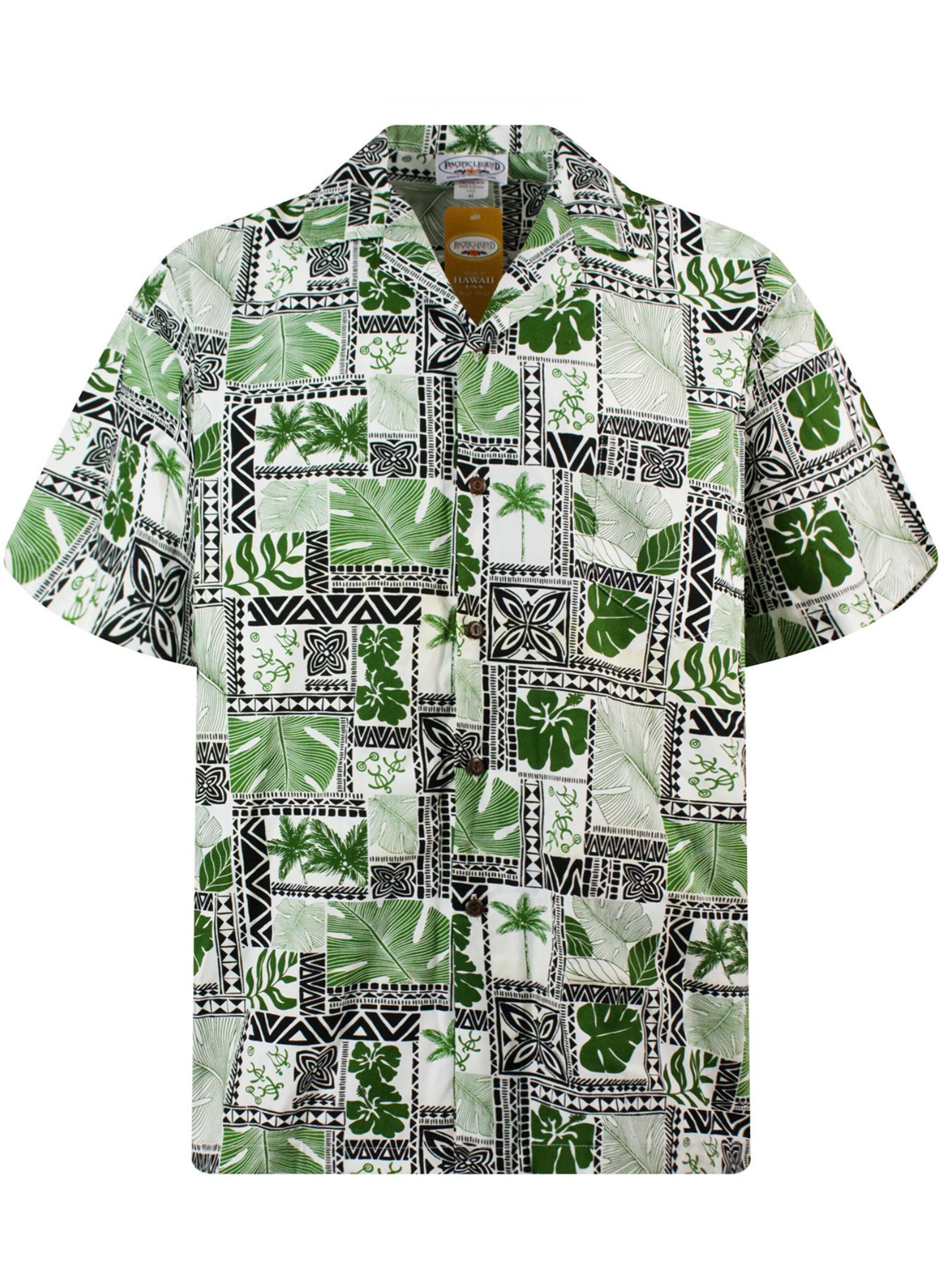 Pacific Legend Button Up Shirt 'Puzzle' in Green: front
